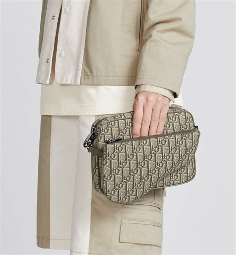 dior triple|Saddle Triple Pouch Khaki Dior Oblique Jacquard .